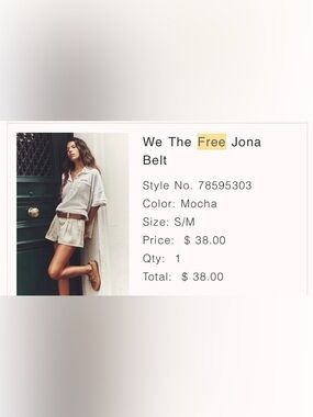 We The Free Mocha Leather Belt - Women's Accessory